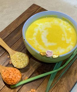 Lentil Coconut Soup | Dal Coconut Soup | Creamy Vegan Lentil Soup — recipe by Renu Dalal