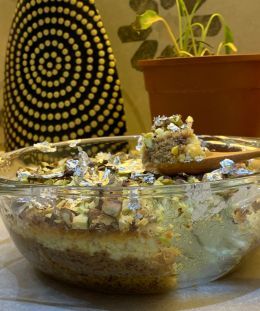 Baked Walnut Halwa | Kalakand and Pista Delight | Walnut Fudge Dessert | Fusion Indian Sweets — recipe by Renu Dalal