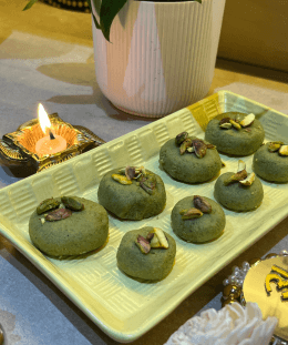 Matcha Peda | Matcha Pea | Green Tea Peda | Diwali Special Matcha Mithai — recipe by Renu Dalal