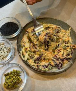 Coleslaw Salad | Creamy Coleslaw | Healthy Cabbage Salad | Veg Mayo Coleslaw — recipe by Renu Dalal