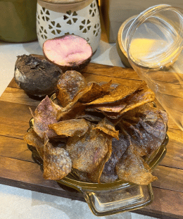 Homemade Masala Kand Chips | Kand Chips Recipe | Purple Yam Chips | Indian Spiced Yam Chips — recipe by Renu Dalal