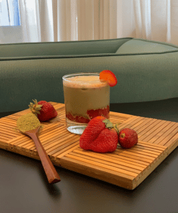 Strawberry Matcha | Strawberry Matcha Latte | Matcha Strawberry Drink | Healthy Matcha Beverage — recipe by Renu Dalal